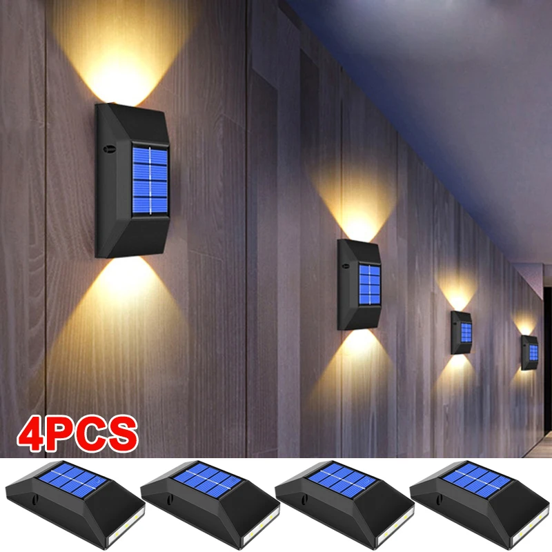 4PCS Outdoor Solar Wall Lights LED Waterproof Garden Fence Decoration UP and Down Luminous Lamp
4PCS Outdoor Solar Wall Lights LED Waterproof Garden Fence Decoration UP and Down Luminous Lamp