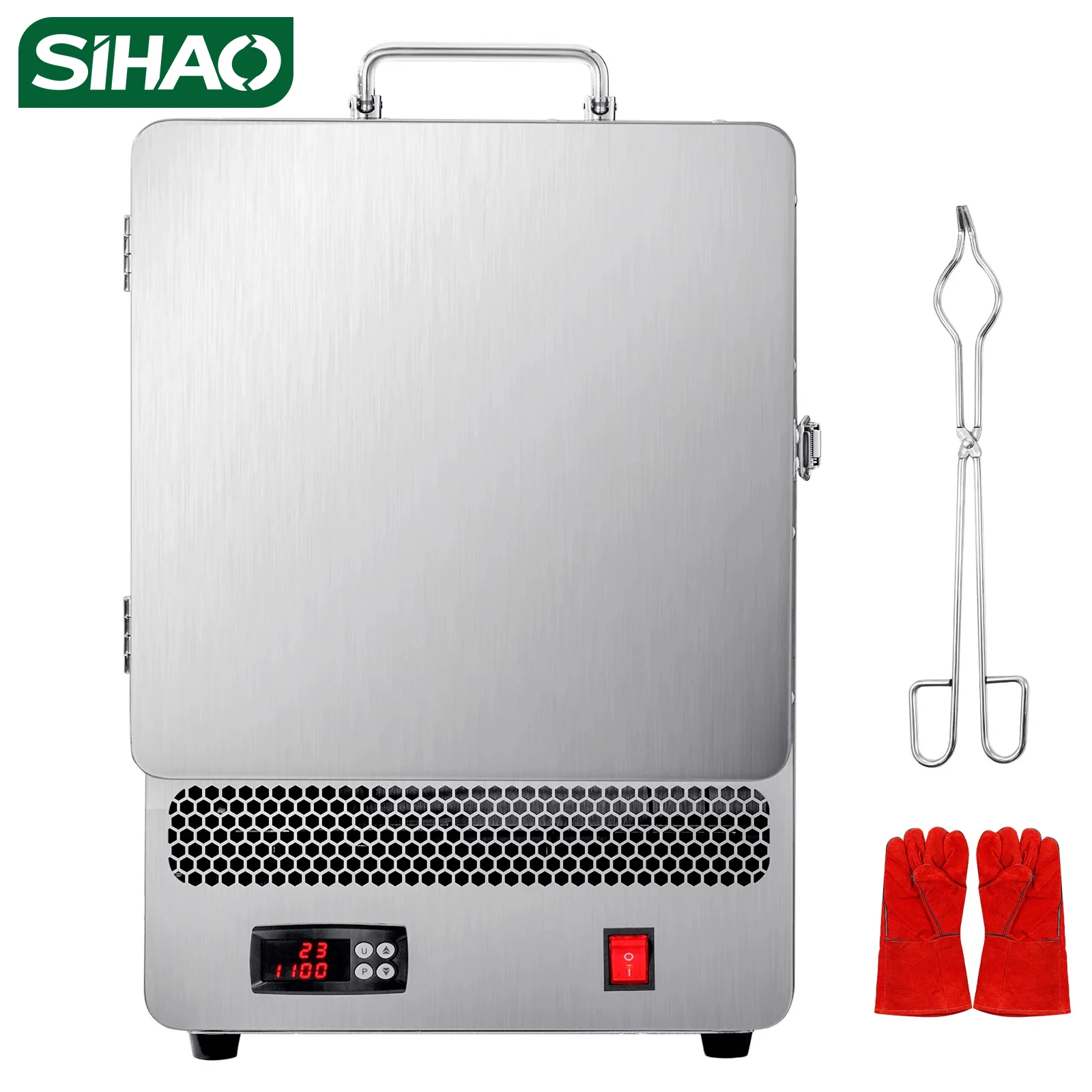 SIHAO 1500W Electric Melting Furnace, Max 2192℉ Digital Kiln, PID Temp Control, Stainless Steel, for Metal Clay Gold Silver Copper Pottery Glazing Jewelry Casting, Desktop Tabletop Melting Furnace for Home Workshop Professional Use
SIHAO 1500W Electric Melting Furnace, Max 2192℉ Digital Kiln, PID Temp Control, Stainless Steel, for Metal Clay Gold Silver Copper Pottery Glazing Jewelry Casting, Desktop Tabletop Melting Furnace for Home Workshop Professional Use