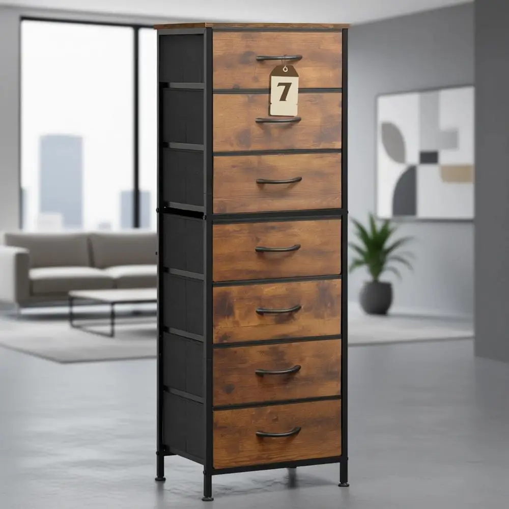 Tall Dresser or Bedroom Furniture, 7 Drawer Dressers and Chests of Drawers, Fabric Dresser or Wardrobe, Nightstand with Metal Fr
Tall Dresser or Bedroom Furniture, 7 Drawer Dressers and Chests of Drawers, Fabric Dresser or Wardrobe, Nightstand with Metal Fr