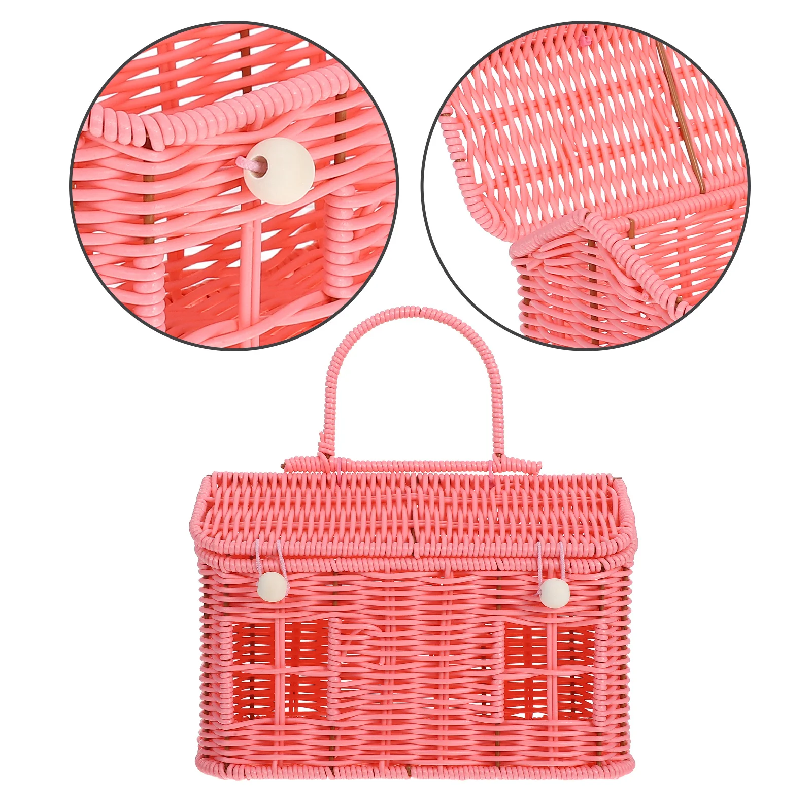 Stylish House Design Basket Handmade Faux Rattan Handle Picnic Basket for Parties Garden Wedding Favor Candy Serving Storage
Stylish House Design Basket Handmade Faux Rattan Handle Picnic Basket for Parties Garden Wedding Favor Candy Serving Storage