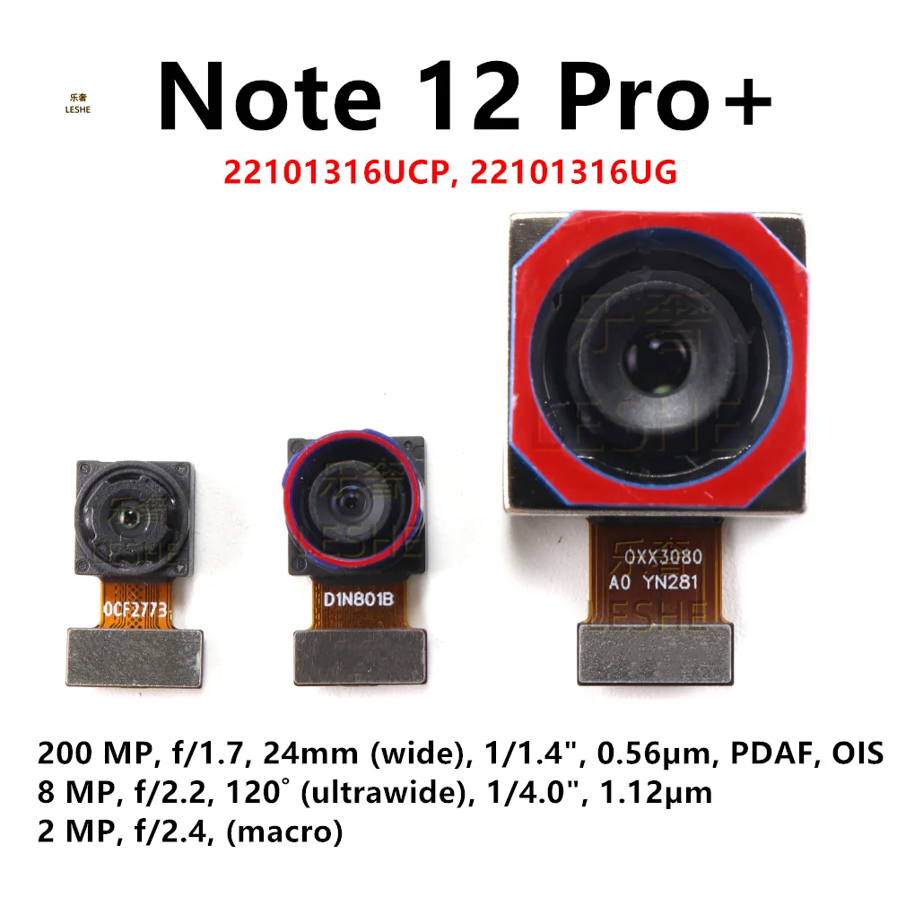Full Set Rear Back Main Camera For Xiaomi Redmi Note 12 Pro+ 5G Pro Plus Wide Camera Module Flex Parts 200MP
Full Set Rear Back Main Camera For Xiaomi Redmi Note 12 Pro+ 5G Pro Plus Wide Camera Module Flex Parts 200MP