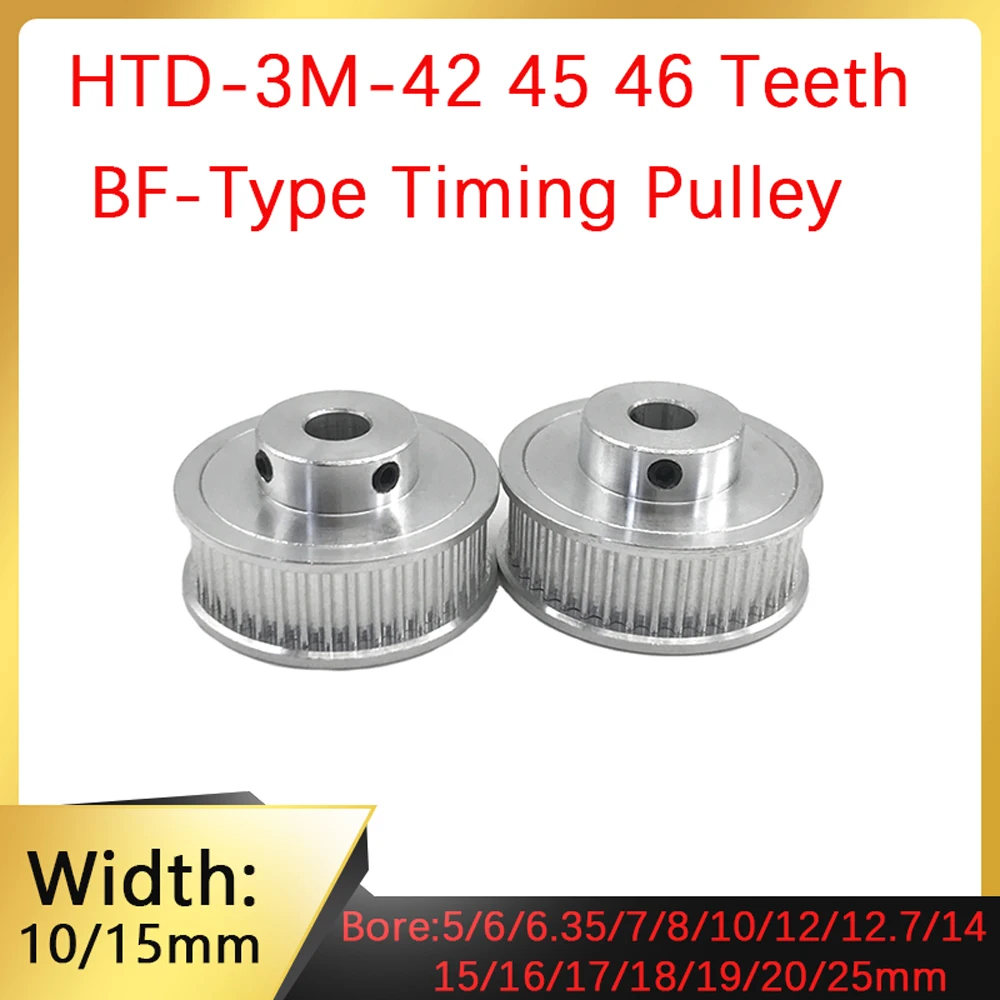 HTD 3M Synchronous Pulley 42 45 46 Teeth Hole 5/6~20/25mm Belt Width10/15mm 3M BF Type Gear 3mm Pitch 3D Printer CNC Parts
HTD 3M Synchronous Pulley 42 45 46 Teeth Hole 5/6~20/25mm Belt Width10/15mm 3M BF Type Gear 3mm Pitch 3D Printer CNC Parts