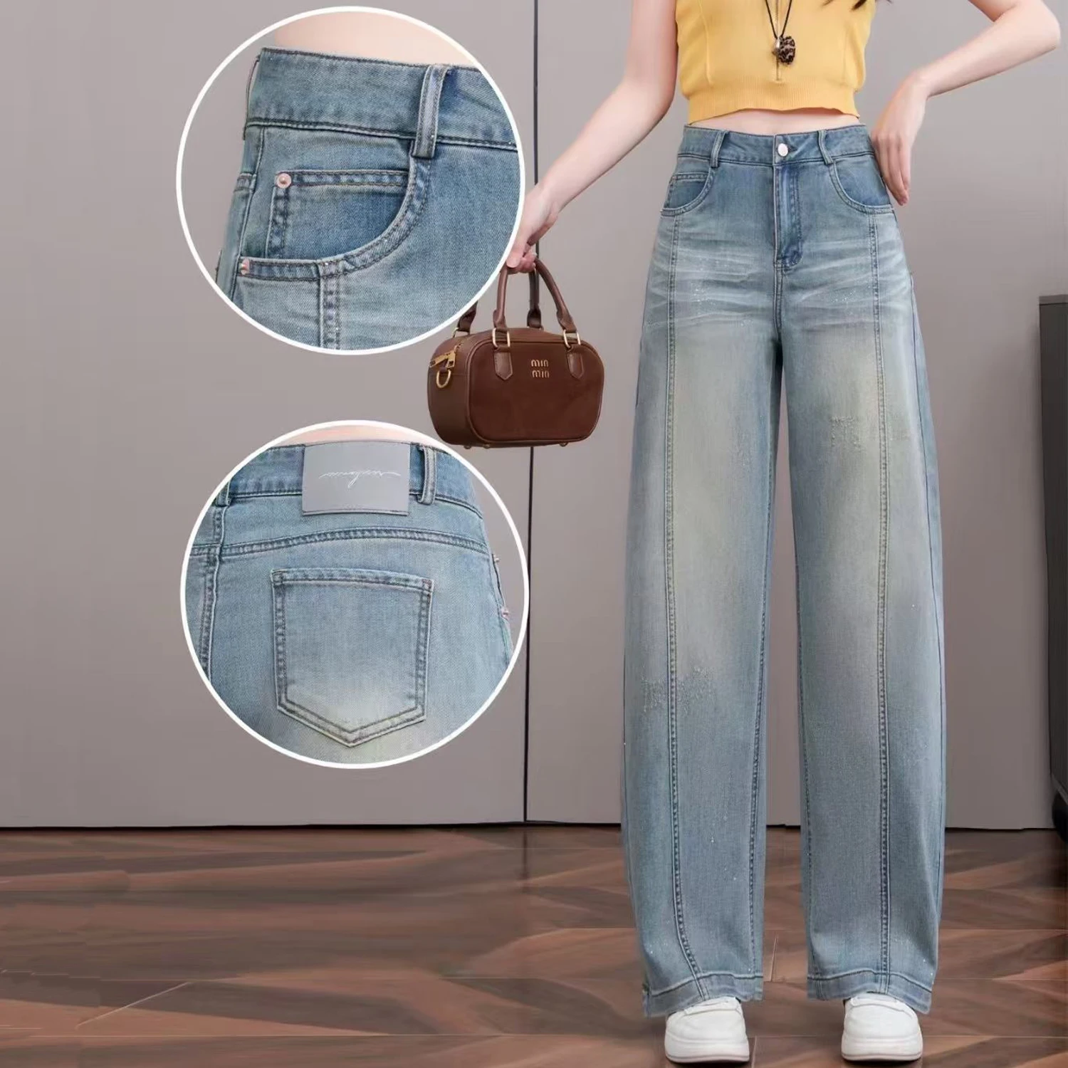 2026 Summer New Style Women's Loose Light Blue Denim Jeans Fashion Wide-Leg Pants
2026 Summer New Style Women's Loose Light Blue Denim Jeans Fashion Wide-Leg Pants
