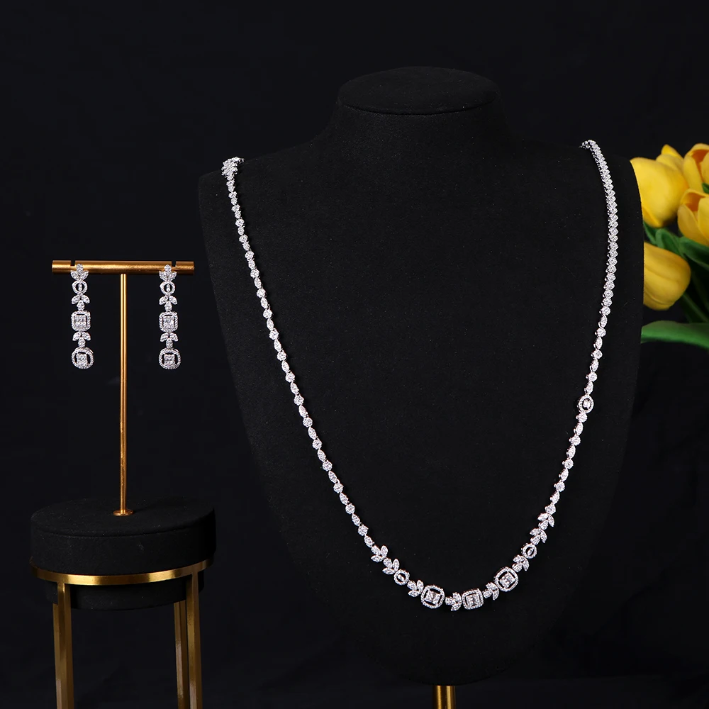 Luxury Geometry Sweater Long Necklace Earring Jewelry Sets For Women Wedding Party Zircon CZ African Dubai Bridal Set S678
Luxury Geometry Sweater Long Necklace Earring Jewelry Sets For Women Wedding Party Zircon CZ African Dubai Bridal Set S678