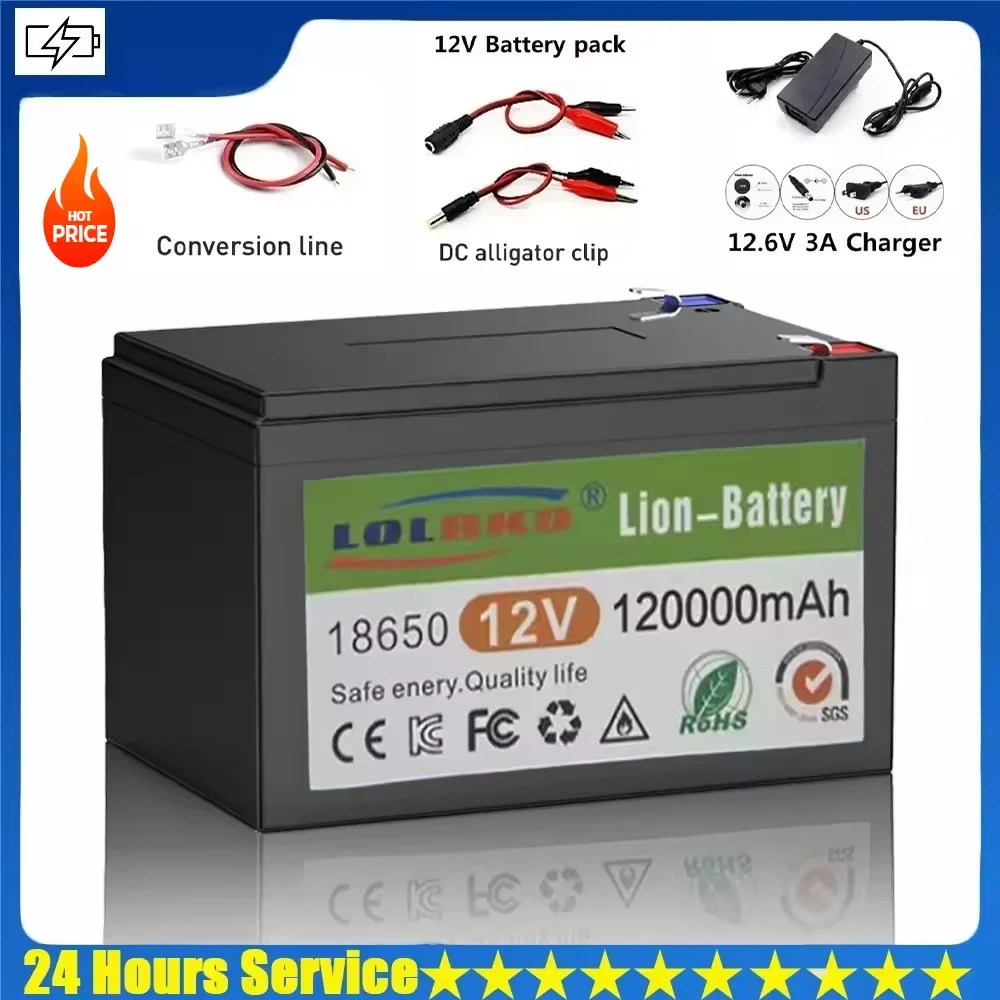 NEW 12V Battery 100Ah 18650 Lithium Battery Pack Sprayer Built-in High Current BMS Electric Vehicle Battery 12.6V 3A Charger
NEW 12V Battery 100Ah 18650 Lithium Battery Pack Sprayer Built-in High Current BMS Electric Vehicle Battery 12.6V 3A Charger