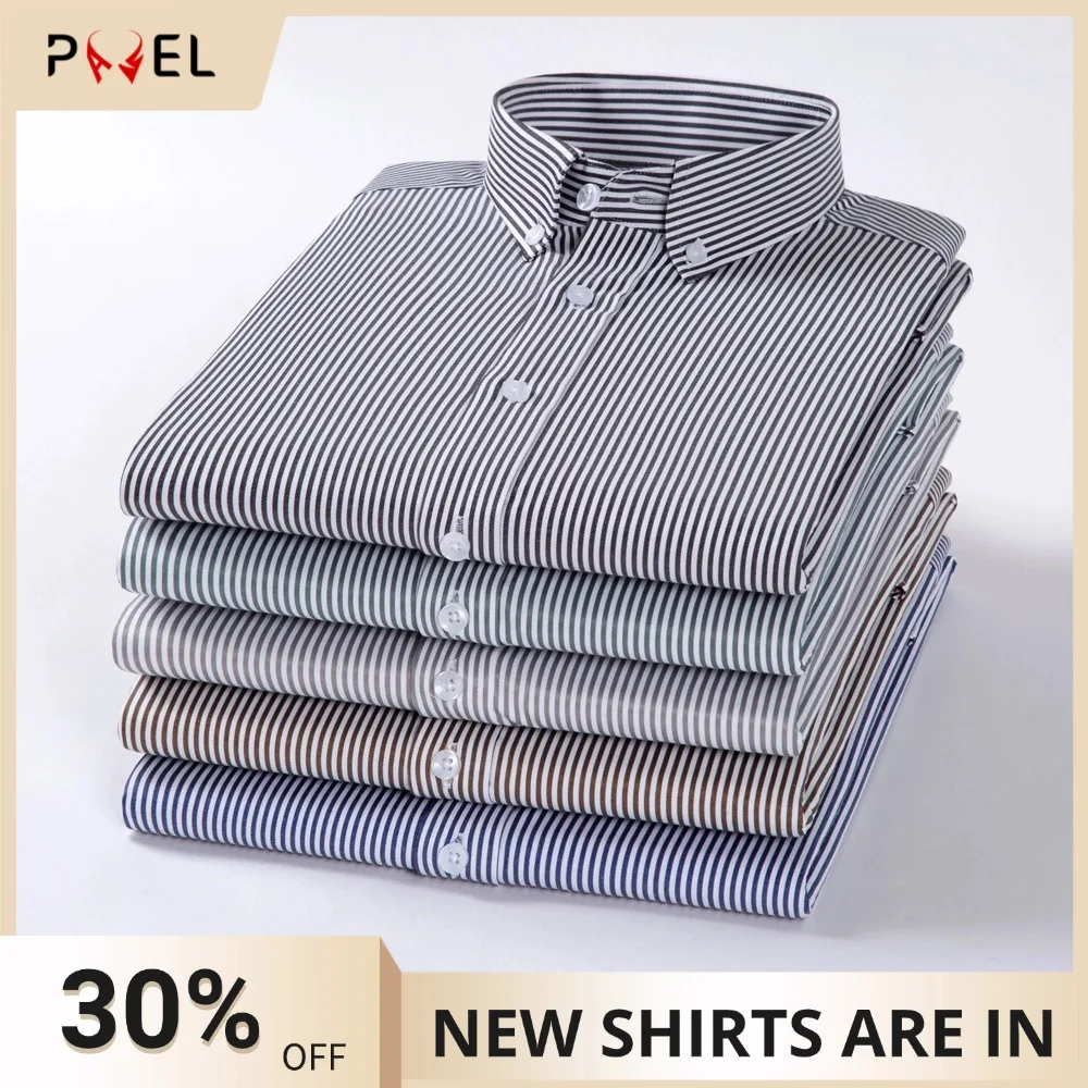 Мужская повседневная классическая рубашка в полоску с длинными рукавами, устойчивая к морщинам, 4-сторонняя эластичная повседневная деловая рубашка на пуговицах, легко устанавливаемая рубашка
Мужская повседневная классическая рубашка в полоску с длинными рукавами, устойчивая к морщинам, 4-сторонняя эластичная повседневная деловая рубашка на пуговицах, легко устанавливаемая рубашка