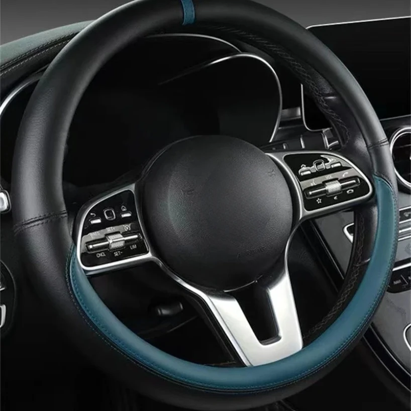 Full Leather Universal Car Steering Wheel Cover Breathable Anti Slip Car Decoration 37-38cm Steering Wheel Cover Accessories
Full Leather Universal Car Steering Wheel Cover Breathable Anti Slip Car Decoration 37-38cm Steering Wheel Cover Accessories
