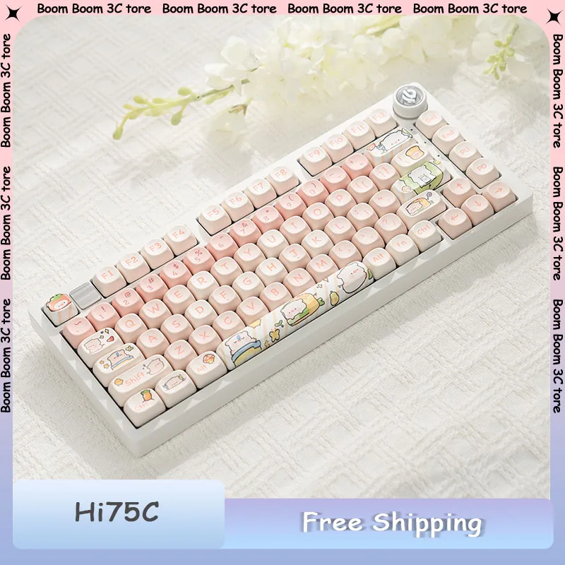 LEOBOG HI75C Механическая клавиатура Трехрежимный алюминиевый сплав Custom Moa KeyCap Горячая замена RGB Подсветка HIFI Звуковая игровая клавиатура 
LEOBOG HI75C Механическая клавиатура Трехрежимный алюминиевый сплав Custom Moa KeyCap Горячая замена RGB Подсветка HIFI Звуковая игровая клавиатура