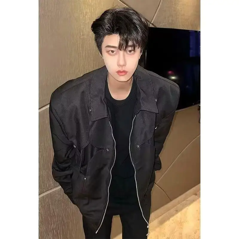Pilot Jacket Men's Spring Autumn Trendy Black Shoulder Pad Jacket Cleanfit Workwear Baseball Uniform Loose Fit Zipper D...
Pilot Jacket Men's Spring Autumn Trendy Black Shoulder Pad Jacket Cleanfit Workwear Baseball Uniform Loose Fit Zipper D...