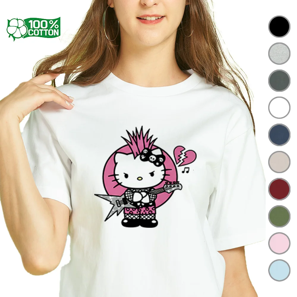 Футболка с рисунком Rebellious Hello Kitty Sanrio Rock n Roll Attitude, мягкая хлопковая футболка унисекс с круглым вырезом, комплект для пар
Футболка с рисунком Rebellious Hello Kitty Sanrio Rock n Roll Attitude, мягкая хлопковая футболка унисекс с круглым вырезом, комплект для пар