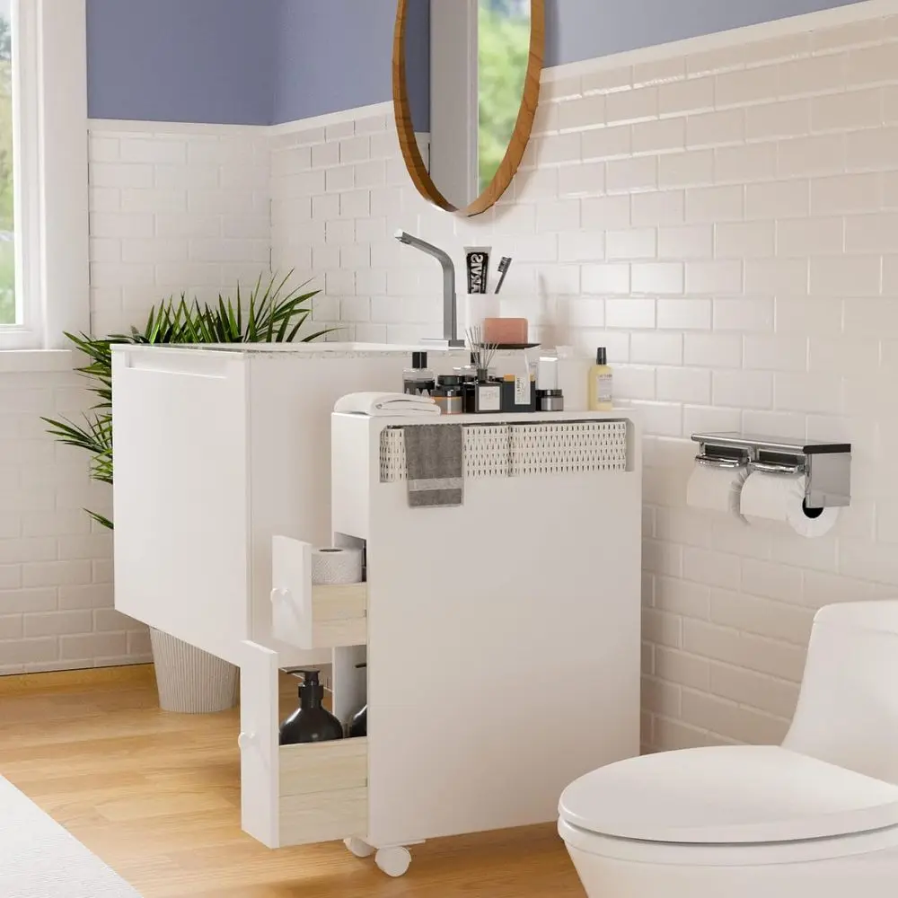 Freestanding Multi-Tier Bathroom Storage Cabinet with Toilet Paper Rack and Drawers for Home Living Spaces
Freestanding Multi-Tier Bathroom Storage Cabinet with Toilet Paper Rack and Drawers for Home Living Spaces