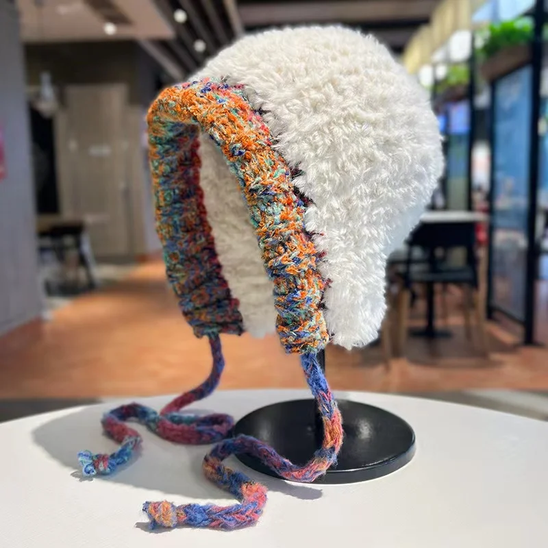 Winter New Retro Colored Woven Women Hat Korean Fashion Earflap Plush Outdoor Ski Warm Velevt Cap Braided Knitted Bomber Hats
Winter New Retro Colored Woven Women Hat Korean Fashion Earflap Plush Outdoor Ski Warm Velevt Cap Braided Knitted Bomber Hats
