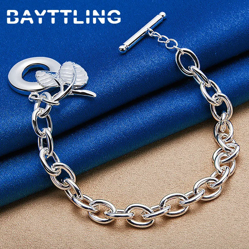 Women's 925 Sterling Silver 8 Inches Beautiful Leaf Bracelet For Fashion Charm Engagement Party Accessories Party Jewelry
Women's 925 Sterling Silver 8 Inches Beautiful Leaf Bracelet For Fashion Charm Engagement Party Accessories Party Jewelry