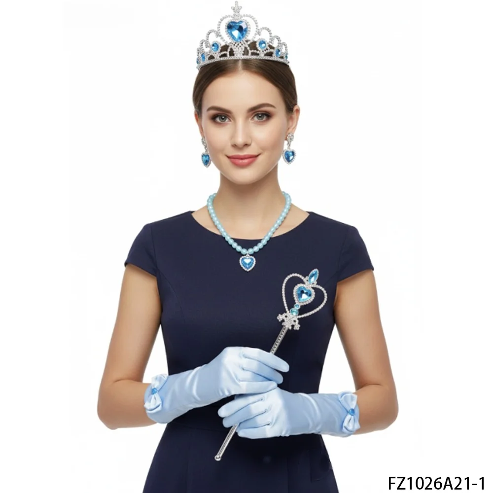 Набор аксессуаров PESENAR Snow Ice Princess — синяя корона в форме сердца, скипетр в форме сердца, перчатки с бантом из бисера и цепочкой, мечтательный
Набор аксессуаров PESENAR Snow Ice Princess — синяя корона в форме сердца, скипетр в форме сердца, перчатки с бантом из бисера и цепочкой, мечтательный
