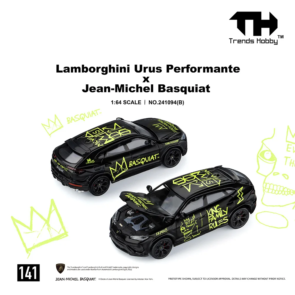 Trends Hobby 1/64 Lamborghini Urus Performante Jean-Michel Basquiat Alloy Diecast Car Model Collection
Trends Hobby 1/64 Lamborghini Urus Performante Jean-Michel Basquiat Alloy Diecast Car Model Collection