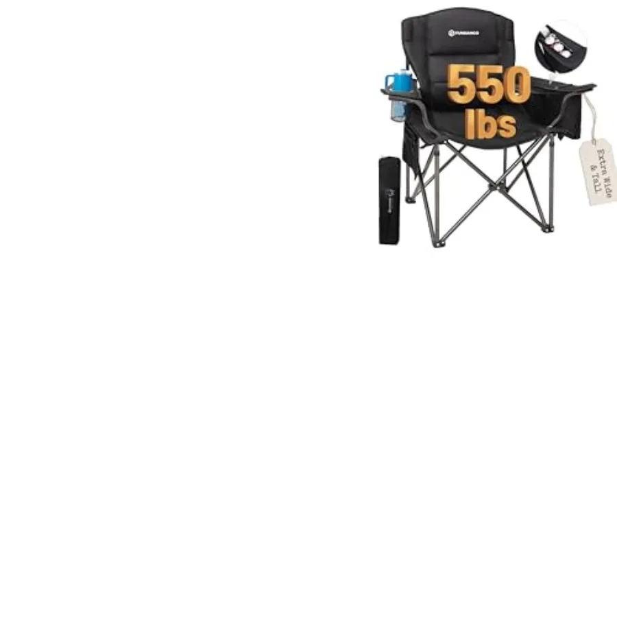 Oversized Camping Chair for Adults, Heavy Duty Portable Foldable Lawn Chair with Padded Seat and Back, Lumbar port, 4-can Coole
Oversized Camping Chair for Adults, Heavy Duty Portable Foldable Lawn Chair with Padded Seat and Back, Lumbar port, 4-can Coole