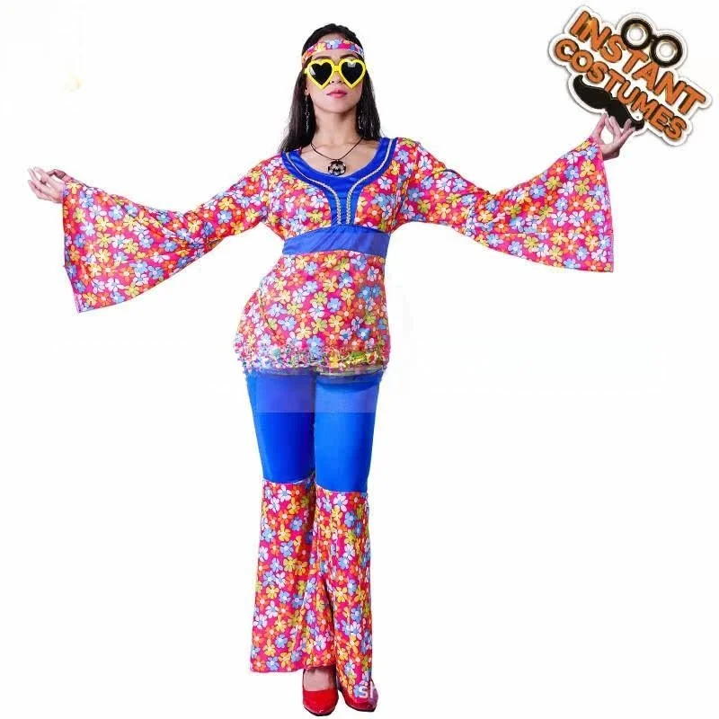Women's Big Flower Hippie Suit Disco Costume Halloween Carnation Stage Costume Ethnic Women's Fashion Spring
Women's Big Flower Hippie Suit Disco Costume Halloween Carnation Stage Costume Ethnic Women's Fashion Spring