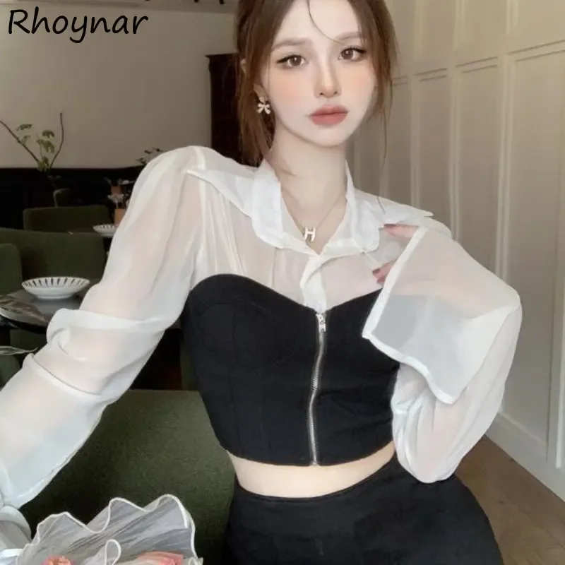 Fake 2 Pcs Shirts Women Hotsweet Sexy Patchwork Spring New Casual Streetwear Slim Korean Style Female Charming Popular Crop Tops
Fake 2 Pcs Shirts Women Hotsweet Sexy Patchwork Spring New Casual Streetwear Slim Korean Style Female Charming Popular Crop Tops