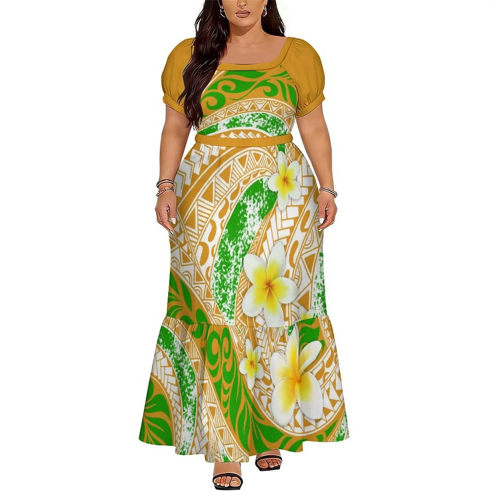 Custom Polynesian Tribal Style Square Collar Bubble Sleeve Long Dress Summer Floral Print Dress Loose Comfortable Fabric
Custom Polynesian Tribal Style Square Collar Bubble Sleeve Long Dress Summer Floral Print Dress Loose Comfortable Fabric