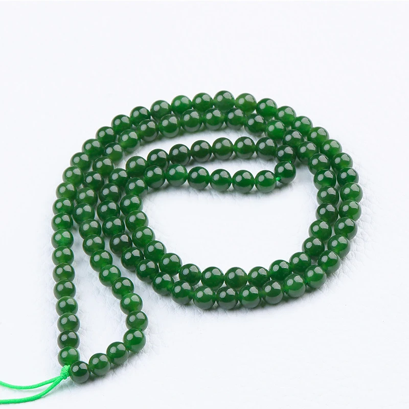 Jasper necklace, dark green, 6mm, 108 beads, made from old material, fine texture, uniform color, few black spots
Jasper necklace, dark green, 6mm, 108 beads, made from old material, fine texture, uniform color, few black spots