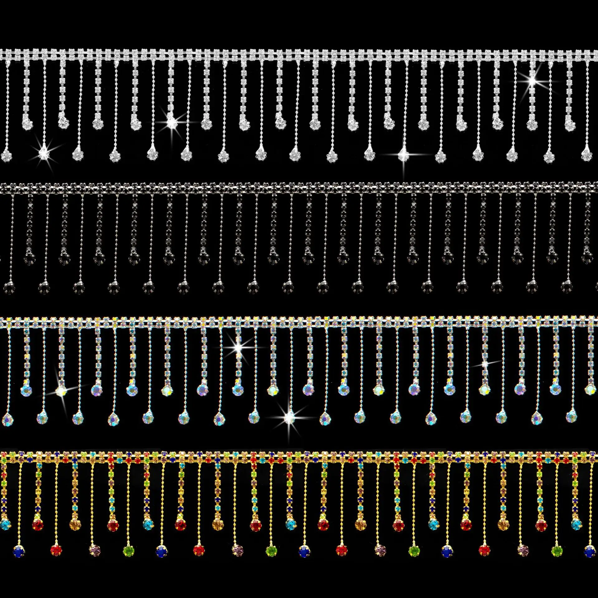 Rhinestone Fringe Chain for Dance Costumes Wedding Waist Decoration, Soldered Claw Links DIY Jewelry Making Clothing Accessories
Rhinestone Fringe Chain for Dance Costumes Wedding Waist Decoration, Soldered Claw Links DIY Jewelry Making Clothing Accessories