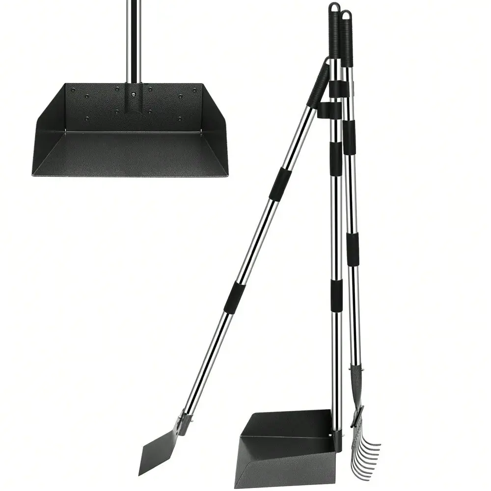 Long Adjustable Handle Leaf Dog Pooper Scooper Pet Waste Removal Scoop Set With Stainless Steel Spade And Rake For Large Medium
Long Adjustable Handle Leaf Dog Pooper Scooper Pet Waste Removal Scoop Set With Stainless Steel Spade And Rake For Large Medium