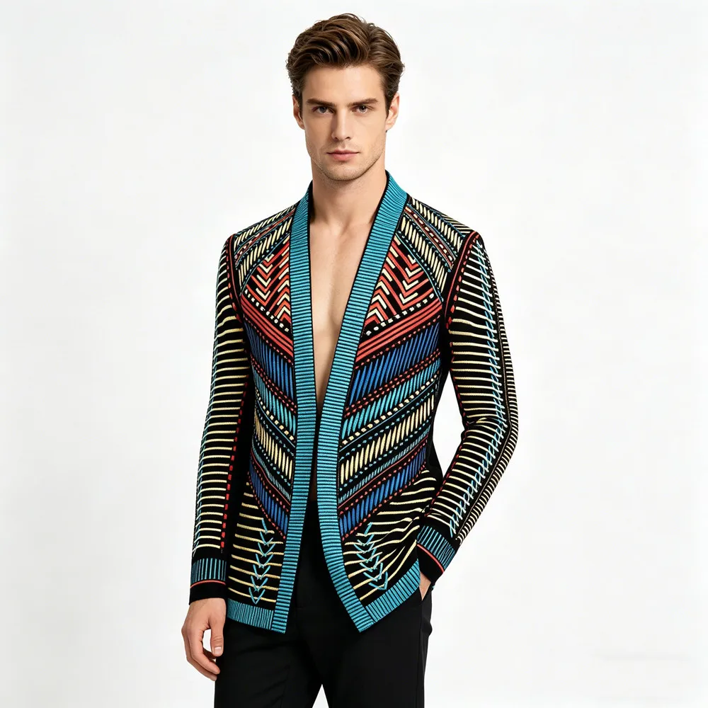 Luxury Men's Court Banquet Cardigan Suit Jacket Velvet Stripes Embroidery Blazers for Groom Wedding Prom Singer Host Costume
Luxury Men's Court Banquet Cardigan Suit Jacket Velvet Stripes Embroidery Blazers for Groom Wedding Prom Singer Host Costume