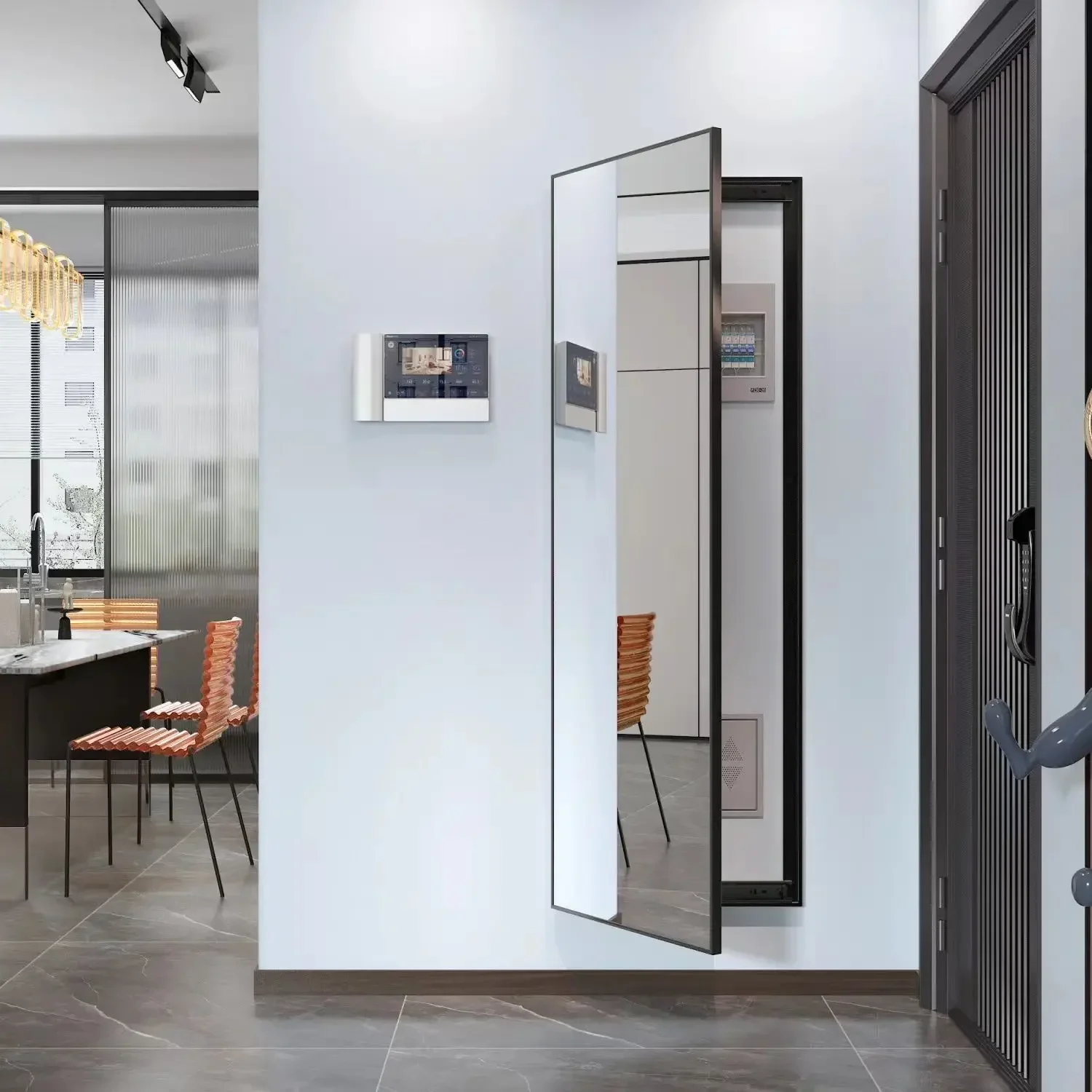The electric box hides the ultra-white mirror, and household electricity meter shields the dressing mirror, and porch ne
The electric box hides the ultra-white mirror, and household electricity meter shields the dressing mirror, and porch ne