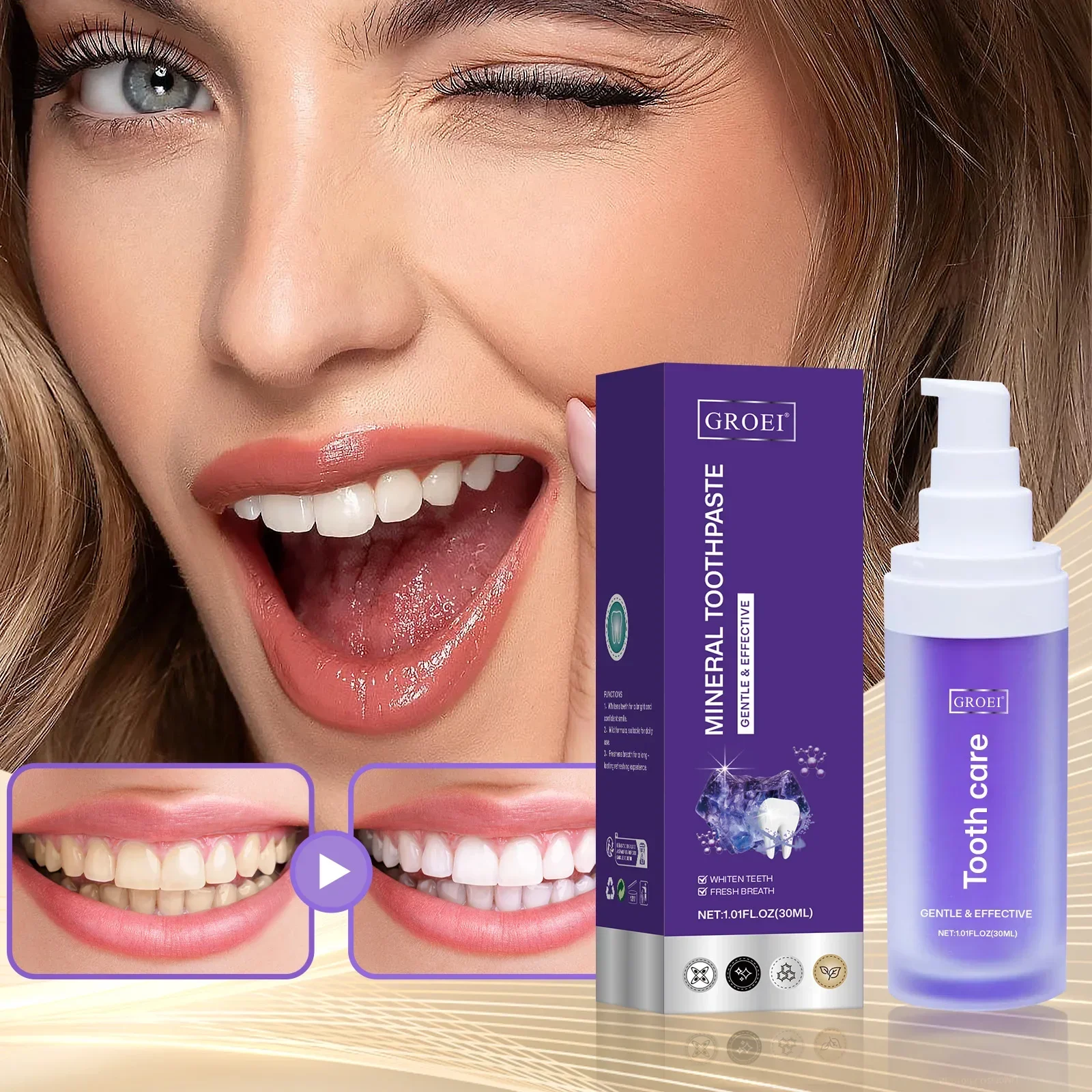 Mineral Toothpaste 30ml Natural Teeth Whitening Plaque & Tartar Removal Fresh Breath Protect Gums Gentle Improvement Oral Health
Mineral Toothpaste 30ml Natural Teeth Whitening Plaque & Tartar Removal Fresh Breath Protect Gums Gentle Improvement Oral Health
