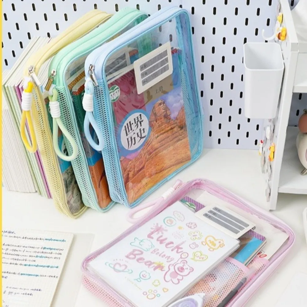 Transparent Zipper File Bag Handle Multifunction File Folder Bags Candy Color Large Capacity Student Handbag Student Supplies
Transparent Zipper File Bag Handle Multifunction File Folder Bags Candy Color Large Capacity Student Handbag Student Supplies