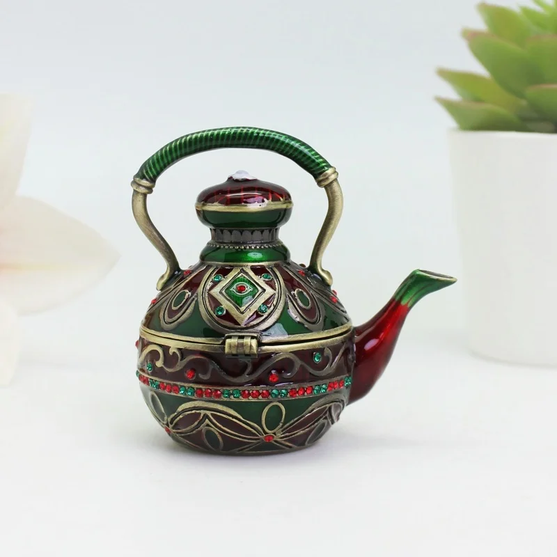 SHINNYGIFTS Hand Painted Enamel Teapot Trinket Box Hinged with Jewelry Organizer for Mini Ring Earrings, Unique Home Decor
SHINNYGIFTS Hand Painted Enamel Teapot Trinket Box Hinged with Jewelry Organizer for Mini Ring Earrings, Unique Home Decor