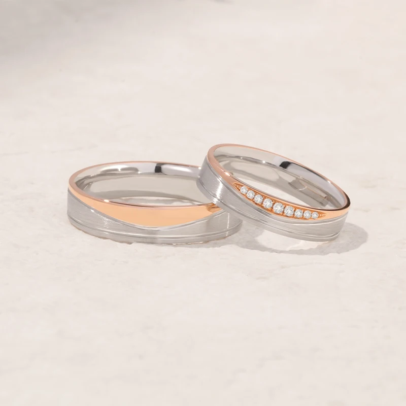 Designer Handcrafted Two-Tone Texture S925 Sterling Silver Moissanite Men's & Women's Couple Rings Wedding & Engagement Gift
Designer Handcrafted Two-Tone Texture S925 Sterling Silver Moissanite Men's & Women's Couple Rings Wedding & Engagement Gift