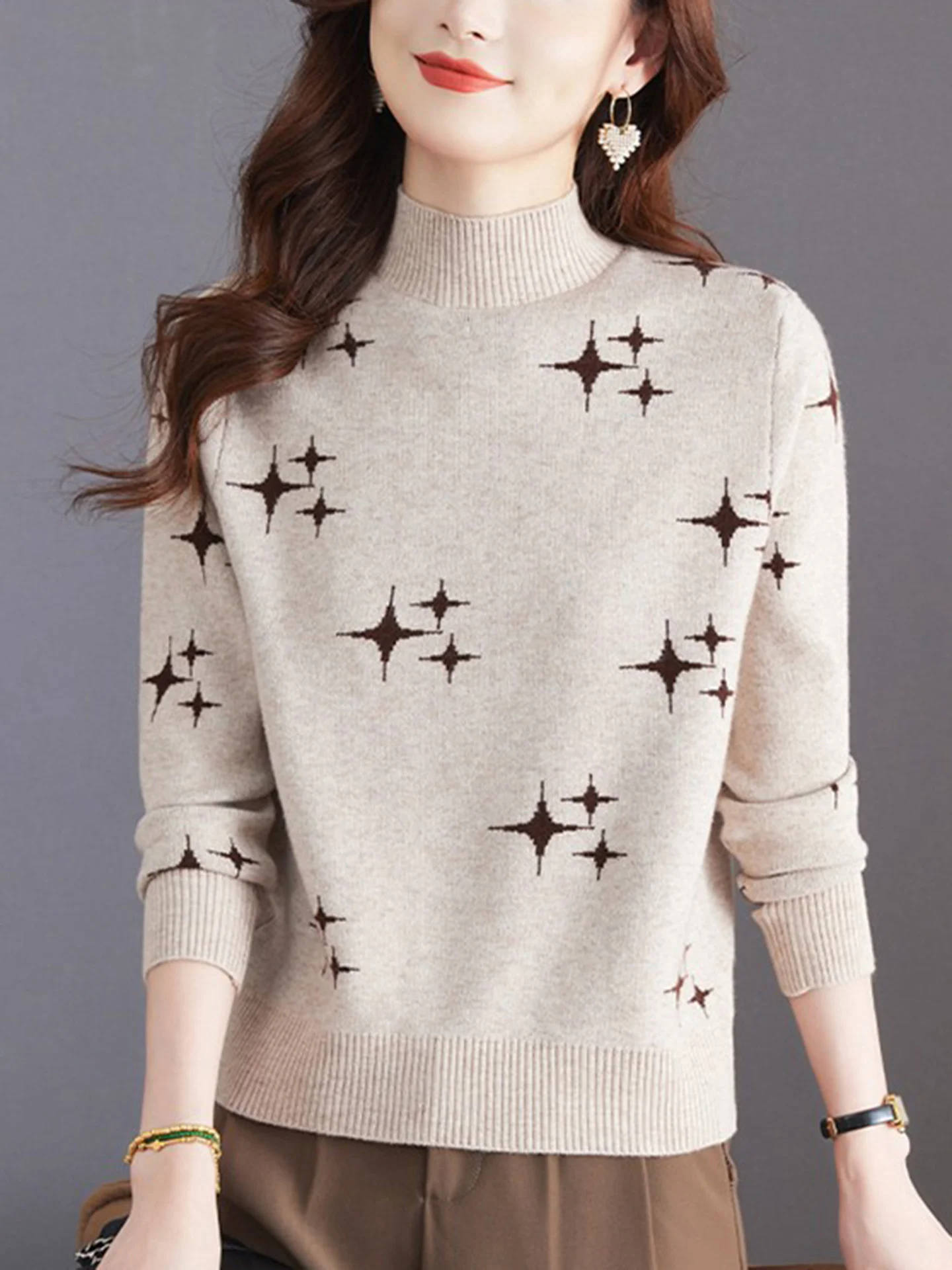 Женская трикотажная кофта Ele Knitwear с высоким воротником: модная, теплая, удобная, с длинным рукавом, для осени и зимы
Женская трикотажная кофта Ele Knitwear с высоким воротником: модная, теплая, удобная, с длинным рукавом, для осени и зимы