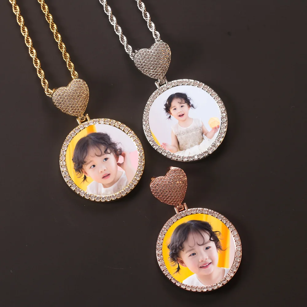 2pcs/ Bag Trendy Heart Hook CZ Blank Photo Pendant Custom Circle Pictures Necklace New Charms Blanks Sublimation Jewelry
2pcs/ Bag Trendy Heart Hook CZ Blank Photo Pendant Custom Circle Pictures Necklace New Charms Blanks Sublimation Jewelry