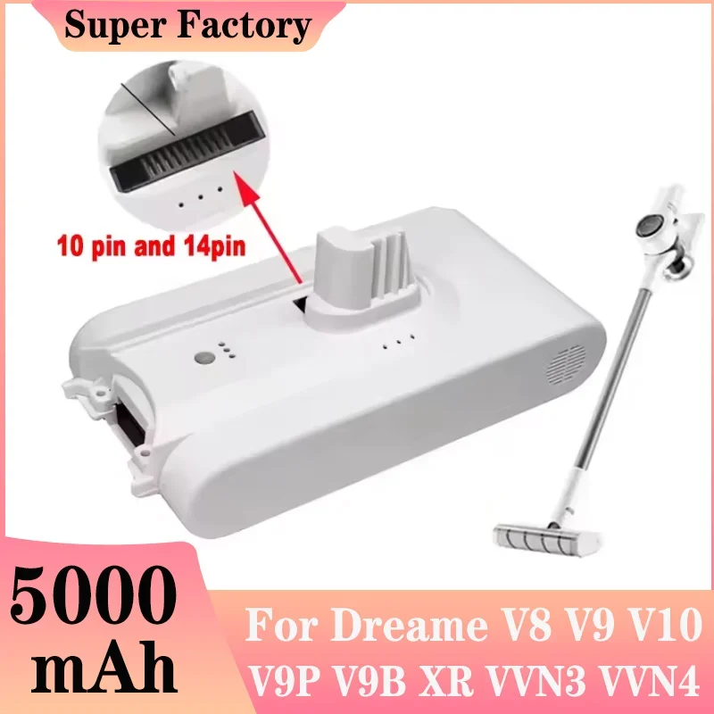 2025 (5000mAh)Replacement Vacuum Cleaner -Spare Battery for Xiaomi Dreame V8,V9,V10,V10Pro,VVN3,VVN4,VVN5,XR Lithium Ion Battery
2025 (5000mAh)Replacement Vacuum Cleaner -Spare Battery for Xiaomi Dreame V8,V9,V10,V10Pro,VVN3,VVN4,VVN5,XR Lithium Ion Battery