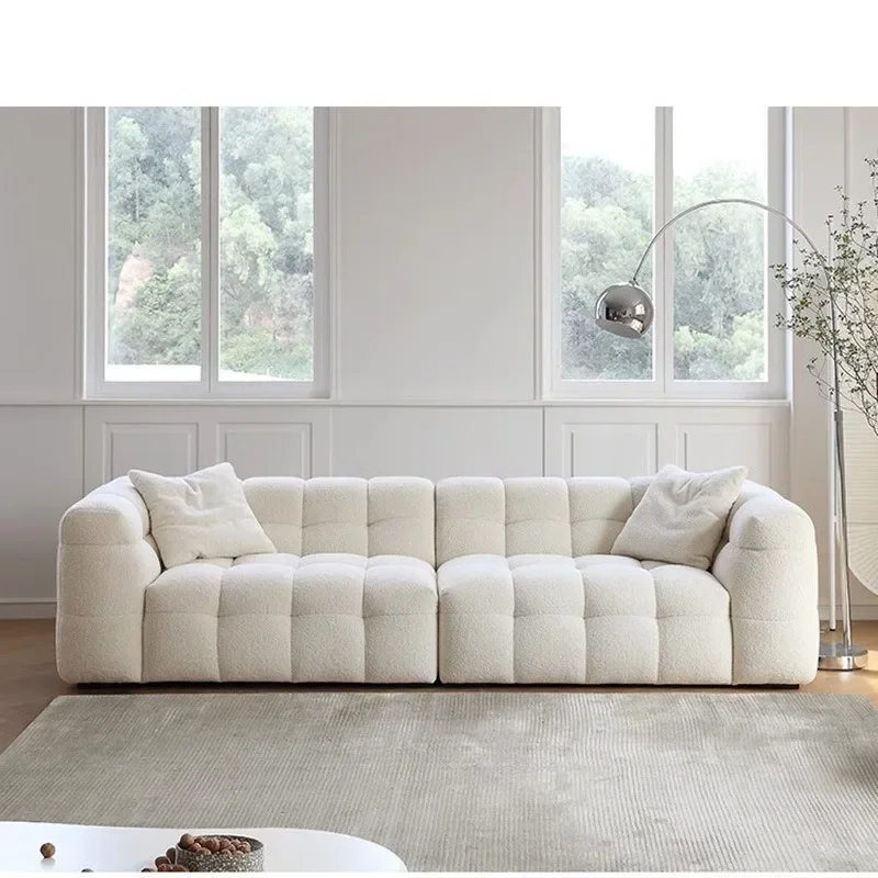 French cream style sofa small apartment living room new straight row marshmallow sofa modern cloud lamb wool fabric
French cream style sofa small apartment living room new straight row marshmallow sofa modern cloud lamb wool fabric