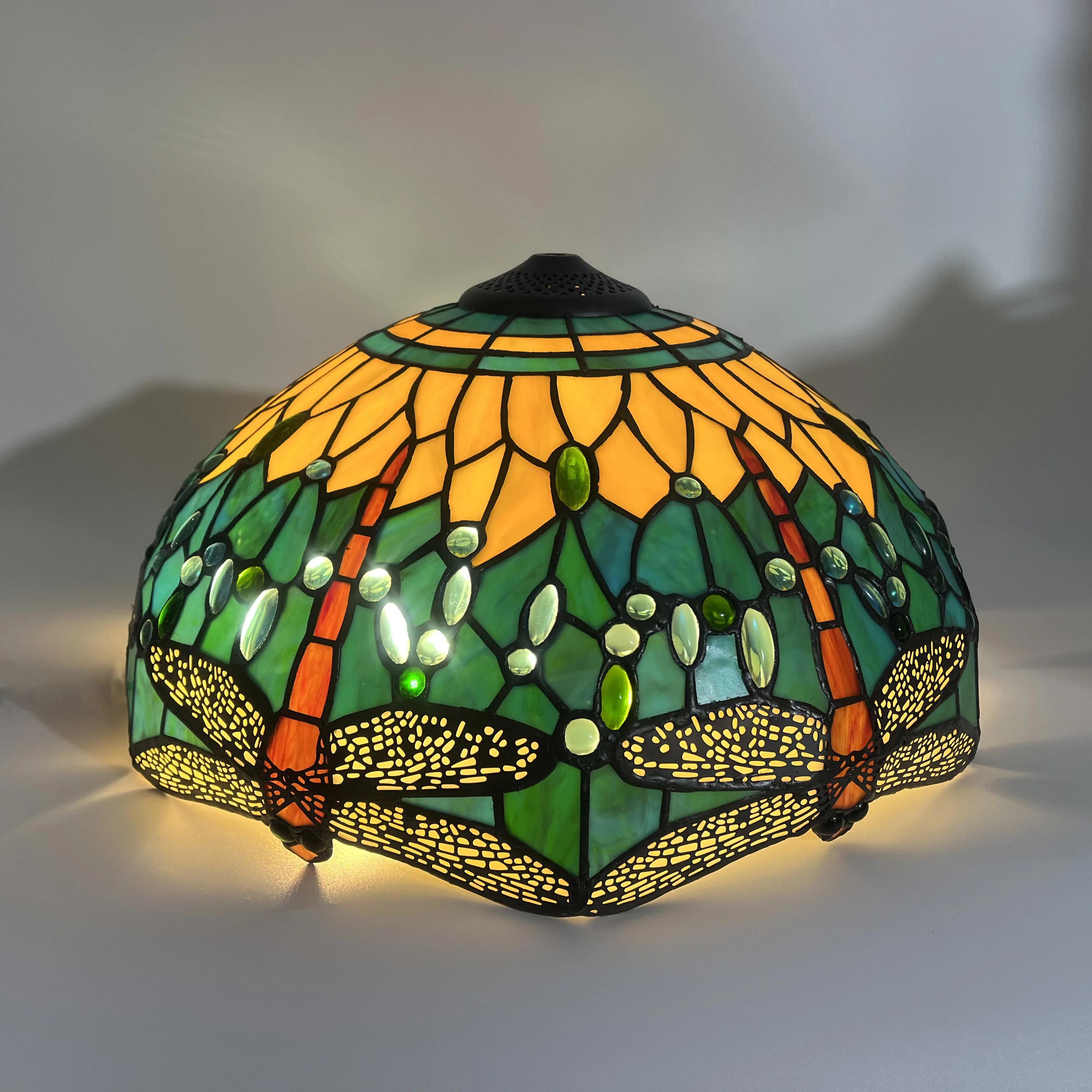 16 Inches Wide Accessories Replacement Green Dragonfly Style Stained Glass Lampshade for Table Lamp Floor Lamp Pendant Light
16 Inches Wide Accessories Replacement Green Dragonfly Style Stained Glass Lampshade for Table Lamp Floor Lamp Pendant Light