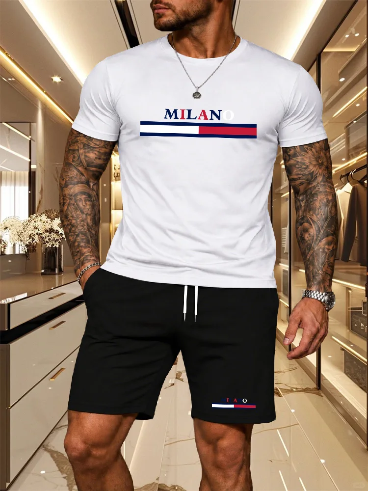 Men's Tracksuit 2 Piece O-neck Short Sleeve Shirt Shorts Set Men's Running Suit Plus Size T Shirts Man Clothing Summer T-shirt
Men's Tracksuit 2 Piece O-neck Short Sleeve Shirt Shorts Set Men's Running Suit Plus Size T Shirts Man Clothing Summer T-shirt