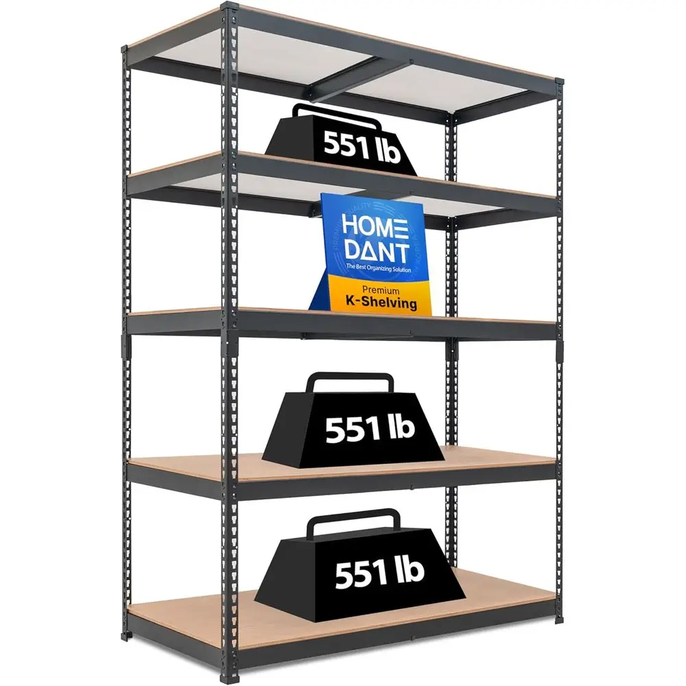 5-Tier Industrial Metal Shelving Unit, Adjustable Storage Rack, 47.7 W x Deep, Heavy Duty Garage Organizer, Black
5-Tier Industrial Metal Shelving Unit, Adjustable Storage Rack, 47.7 W x Deep, Heavy Duty Garage Organizer, Black