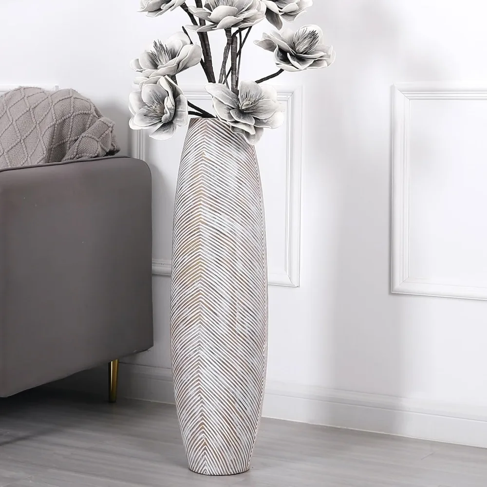 Resin Tall White Washed Floor Vase, 34 inches, Ideal for Living Room Decor
Resin Tall White Washed Floor Vase, 34 inches, Ideal for Living Room Decor