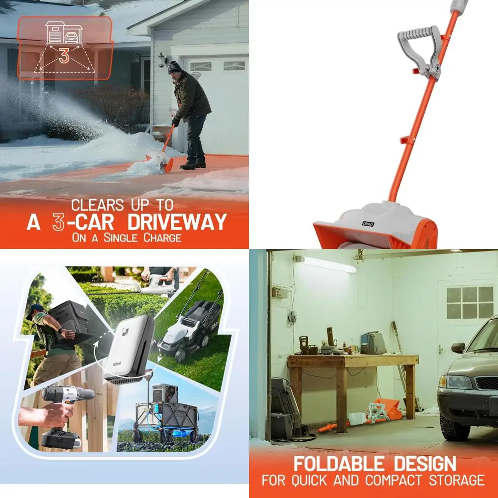 Беспроводная электрическая лопата для снега, 20 В, 13 дюймов, легкая, с аккумулятором емкостью 4,0 Ач для эффективного удаления снега на подъездных дорогах, тротуарах, де
Беспроводная электрическая лопата для снега, 20 В, 13 дюймов, легкая, с аккумулятором емкостью 4,0 Ач для эффективного удаления снега на подъездных дорогах, тротуарах, де