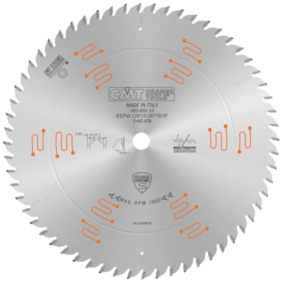 CMT Orange Chrome Heavy-Duty CROSSCUTTING Blade 10" x T60 ATBD 10 254mm T 60 B 5/8 K.126 P.087
CMT Orange Chrome Heavy-Duty CROSSCUTTING Blade 10" x T60 ATBD 10 254mm T 60 B 5/8 K.126 P.087