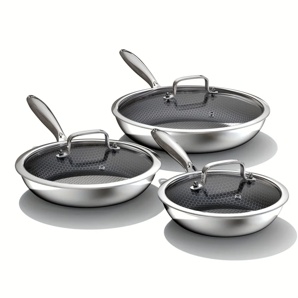 Advanced Nonstick Ceramic Cookware Set - Hybrid Tech, 8, 10, 12 Inch Frying Pans with Lids, Pfas-Free
Advanced Nonstick Ceramic Cookware Set - Hybrid Tech, 8, 10, 12 Inch Frying Pans with Lids, Pfas-Free