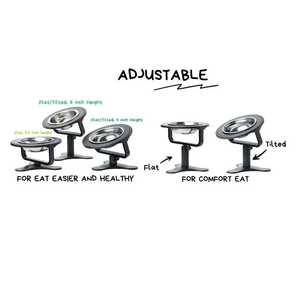 Solid Adjustable Height Elevated Dog Bowl Single Metal Stand Non-slip Feeder Bowl Holder Tilt Angle Durable Pet Food Bowls Water
Solid Adjustable Height Elevated Dog Bowl Single Metal Stand Non-slip Feeder Bowl Holder Tilt Angle Durable Pet Food Bowls Water