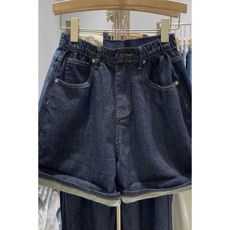 Джинсовые шорты больших размеров с высокой талией, женские свободные брюки с широкими штанинами и закрученным подолом, повседневные летние шорты
Джинсовые шорты больших размеров с высокой талией, женские свободные брюки с широкими штанинами и закрученным подолом, повседневные летние шорты