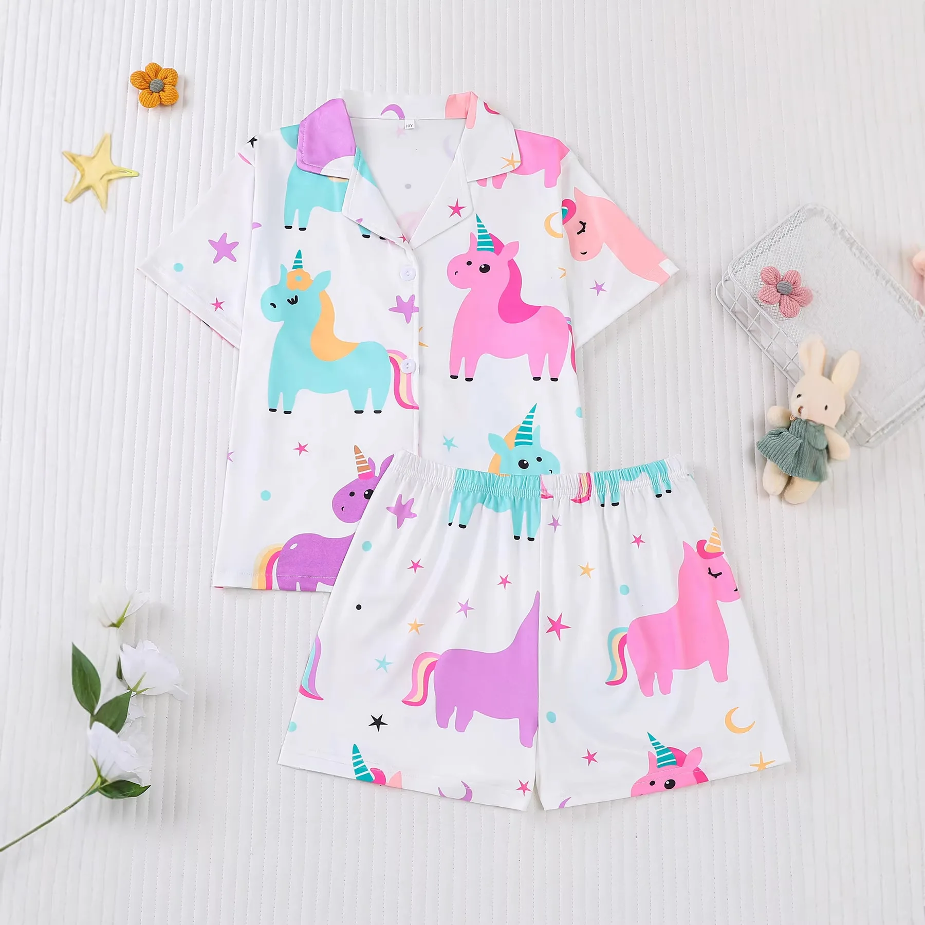 Kids Cartoon Print Pajama Set Girls Summer Homewear Comfortable Sleepwear Outfit
Kids Cartoon Print Pajama Set Girls Summer Homewear Comfortable Sleepwear Outfit
