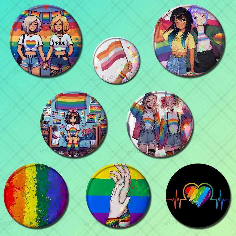 Pride Lesbian LGBT Rainbow Badges 25mm 32mm 44mm 58mm 75mm Cartoon Brooch Pins Backpack Hat Accessories Lover Gifts
Pride Lesbian LGBT Rainbow Badges 25mm 32mm 44mm 58mm 75mm Cartoon Brooch Pins Backpack Hat Accessories Lover Gifts