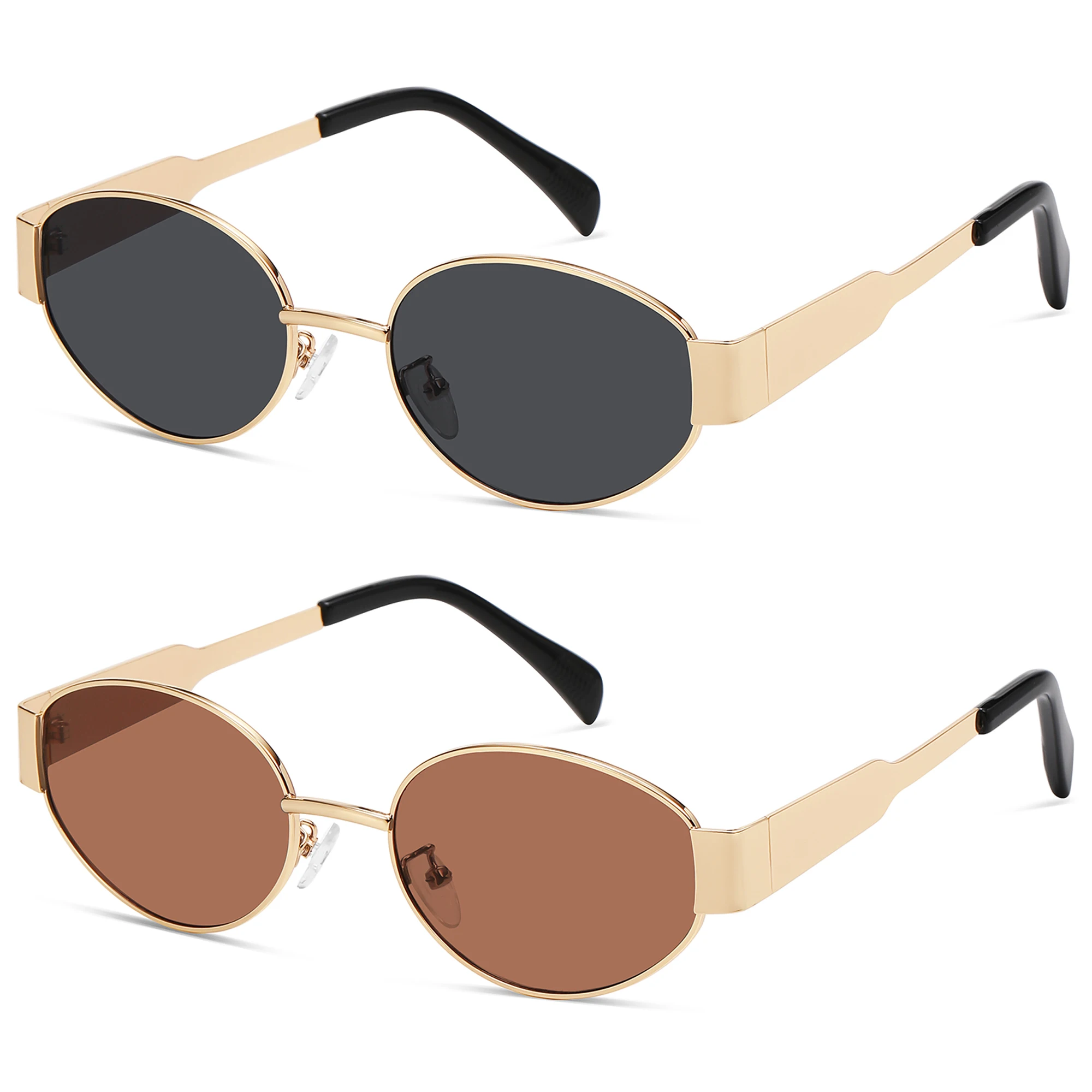 2 пары солнцезащитных очков в эллиптической оправе, женские металлические солнцезащитные очки, ретро-очки 2004 г.
2 пары солнцезащитных очков в эллиптической оправе, женские металлические солнцезащитные очки, ретро-очки 2004 г.