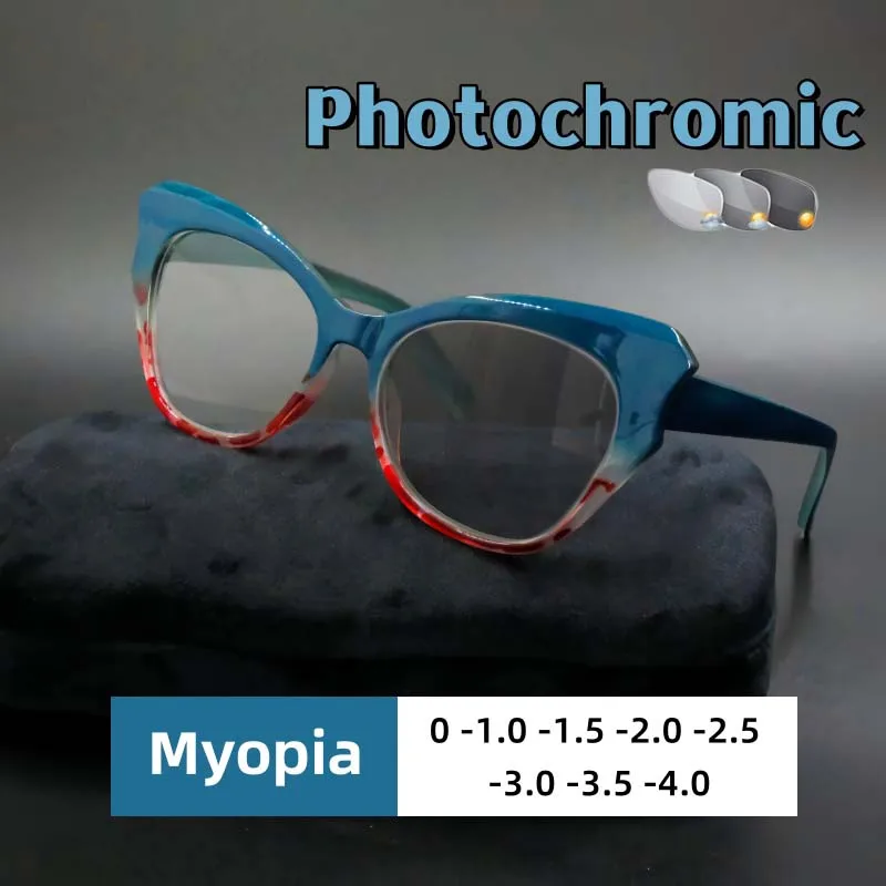 New Cat Eye Personalized Photochromic Myopia Glasses Simple and Versatile Trendy Color Anti Blue Light Glasses Diopter To -4.0
New Cat Eye Personalized Photochromic Myopia Glasses Simple and Versatile Trendy Color Anti Blue Light Glasses Diopter To -4.0