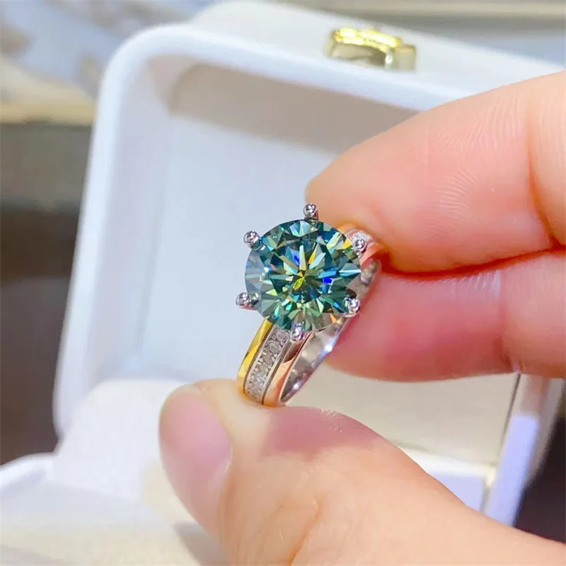 Three Tone Real 3ct Green Moissanite Diamond Ring 925 Sterling Silver Party Wedding Band Rings for Women Engagement Jewelry Gift
Three Tone Real 3ct Green Moissanite Diamond Ring 925 Sterling Silver Party Wedding Band Rings for Women Engagement Jewelry Gift